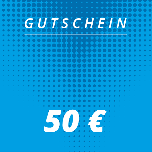 Blaues Gutscheinbild für shop.elithairtransplant, mit „Elithair Geschenkgutschein“ oben und 50 € in fettem weißen Text unten, auf einem gepunkteten Farbverlaufshintergrund, entworfen für einen Shopify-Bereich.